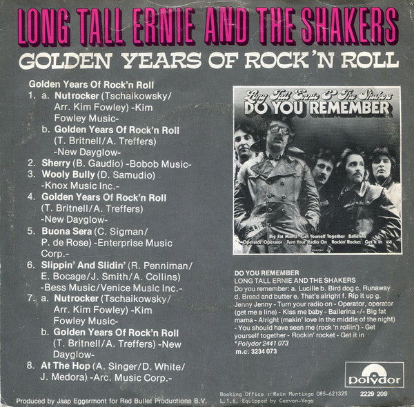 Long Tall Ernie And The Shakers : Golden Years Of Rock 'N Roll (7",Single)