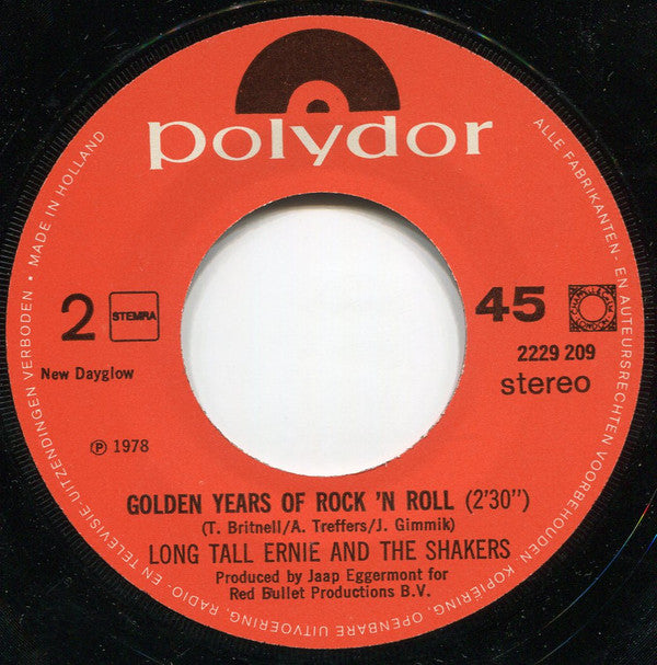Long Tall Ernie And The Shakers : Golden Years Of Rock 'N Roll (7",Single)