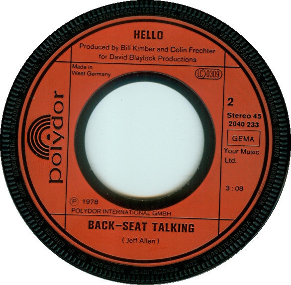 Hello : Feel This Thing (7",Single,45 RPM)