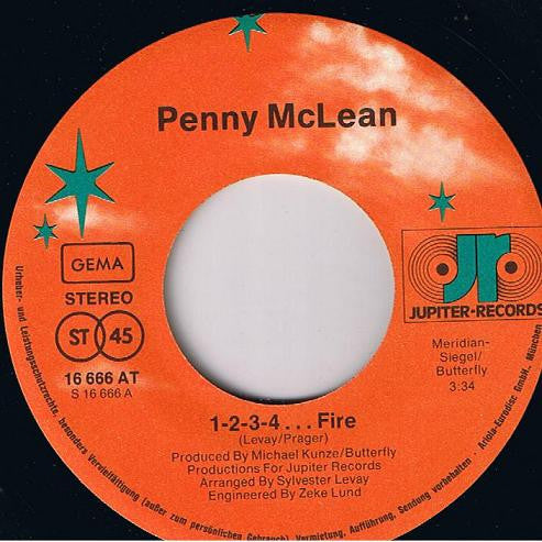 Penny McLean : 1-2-3-4... Fire! (7",45 RPM,Single,Stereo)