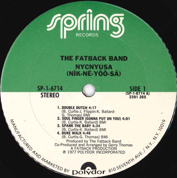 Fatback Band, The : NYCNYUSA (Nĭk-Nē-Yōō-Sä) (LP,Album)