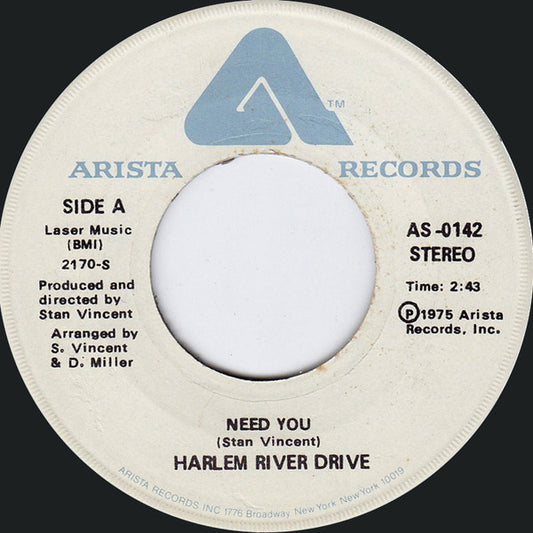 Harlem River Drive : Need You / Overtime (7",45 RPM,Single,Stereo)
