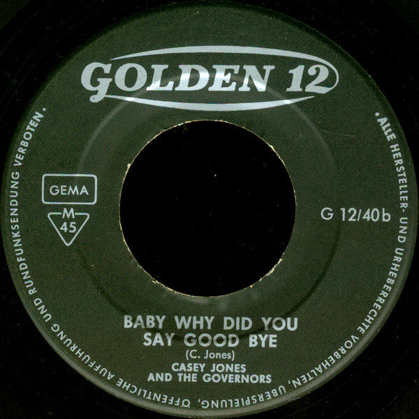 Casey Jones & The Governors : Yockomo (7",45 RPM,Single,Mono)