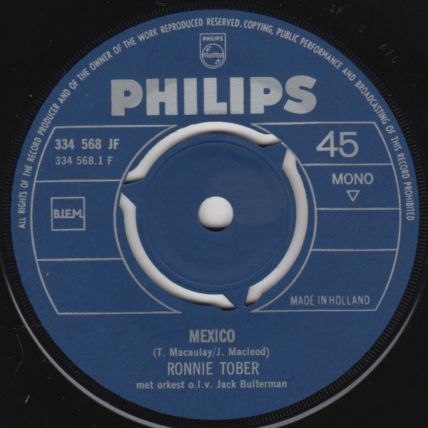 Ronnie Tober : Mexico (7",45 RPM,Single,Mono)