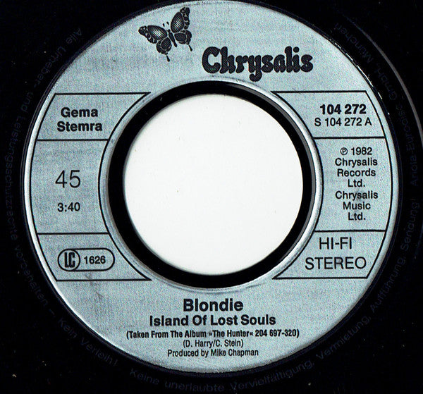 Blondie : Island Of Lost Souls (7",45 RPM,Single,Stereo)