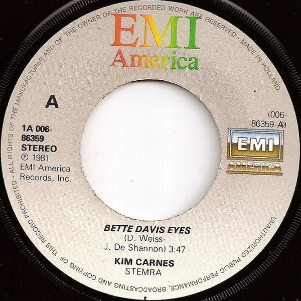 Kim Carnes : Bette Davis Eyes (7",45 RPM,Single,Stereo)