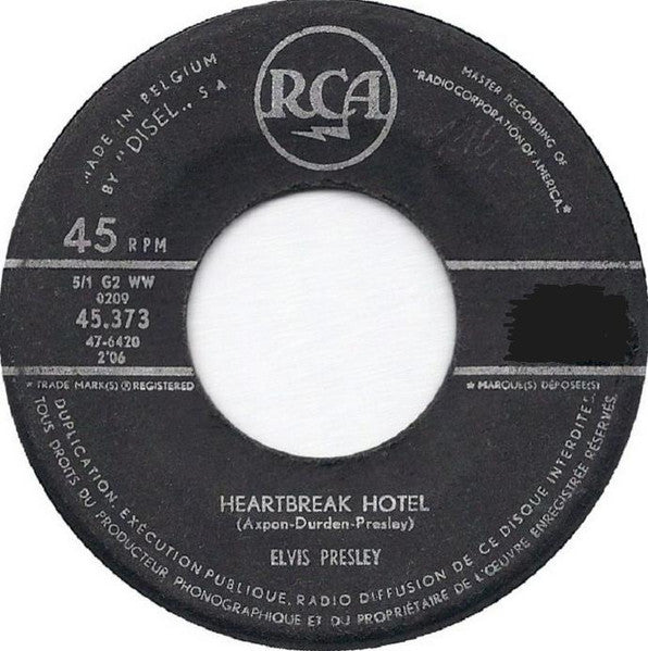 Elvis Presley : Heartbreak Hotel / I Was The One (7",45 RPM)