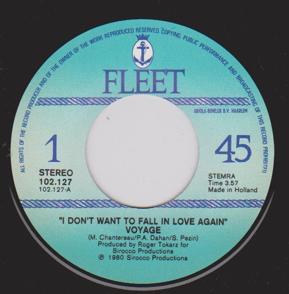 Voyage : I Don't Want To Fall In Love Again (7",45 RPM,Single)