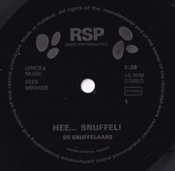 De Snuffelaars : Hee... Snuffel! (7",45 RPM,Single)