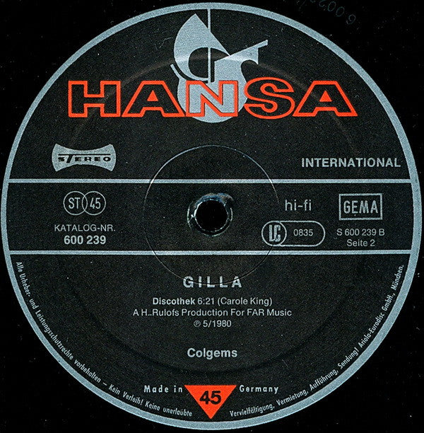 Gilla : Go Down Mainstreet / Discothek (12",Maxi-Single)
