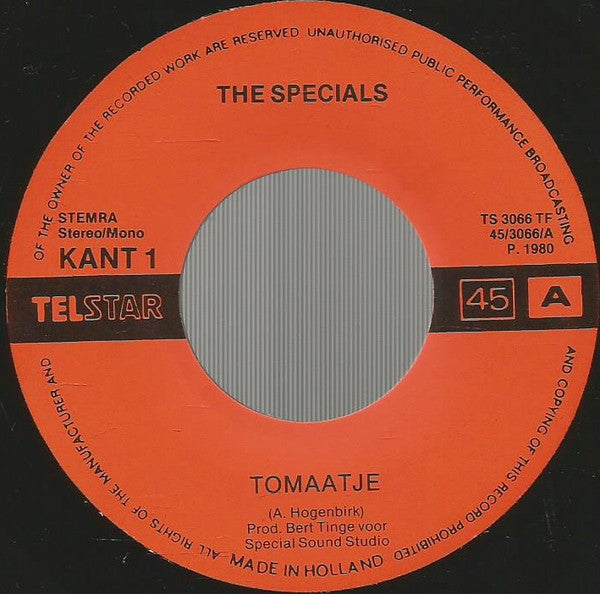 De Specials : Tomaatje (7",45 RPM,Single)