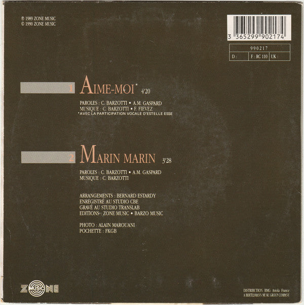 Claude Barzotti : Aime Moi (7",45 RPM,Single,Stereo)
