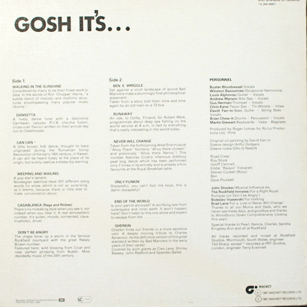 Bad Manners : Gosh It's... (LP,Album)