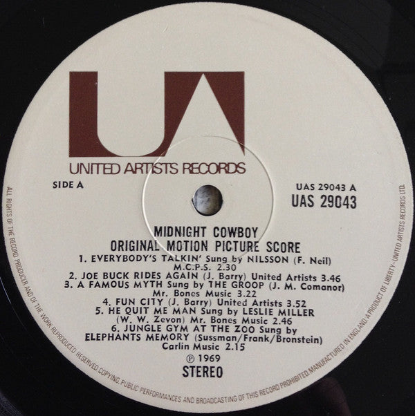 Various : Midnight Cowboy (Original Motion Picture Score) (LP,Compilation,Reissue)