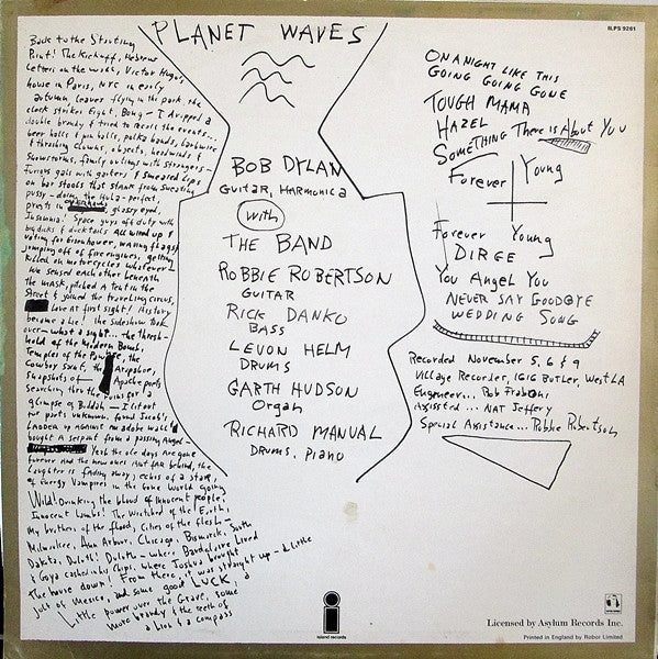 Bob Dylan : Planet Waves (LP,Album)