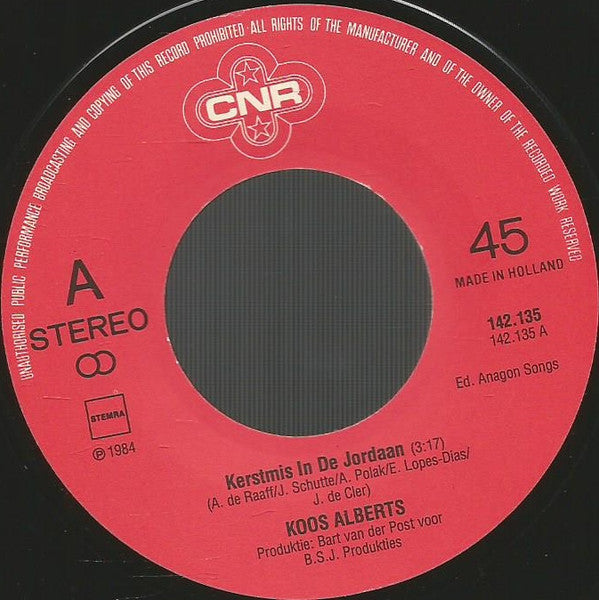 Koos Alberts : Kerstmis In De Jordaan (7")