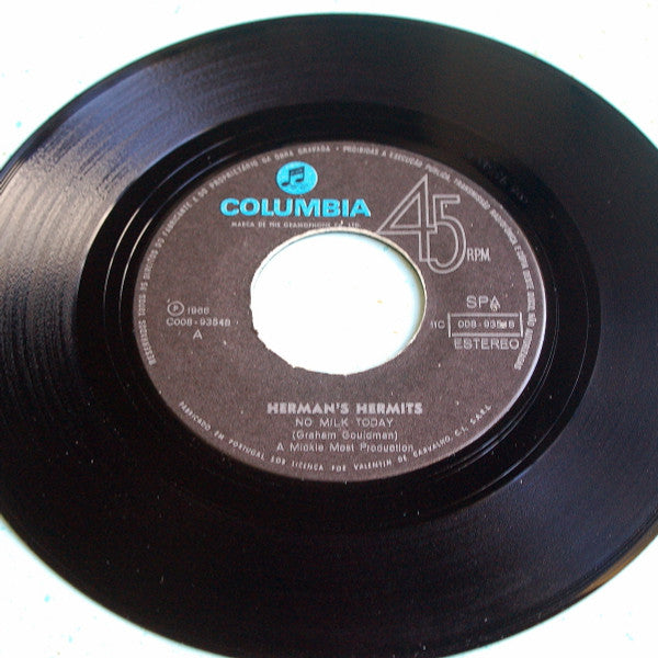 Herman's Hermits : No Milk Today (7",45 RPM,Stereo)