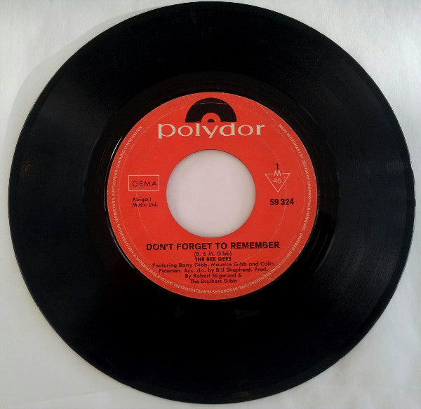 Bee Gees : Don't Forget To Remember  (7",45 RPM,Single,Mono)