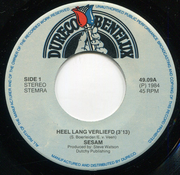 Sesam : Heel Lang Verliefd (7",Single)