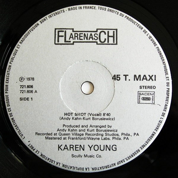 Karen Young : Hot Shot (12",45 RPM,Maxi-Single,Stereo)