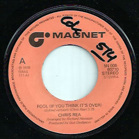 Chris Rea : Fool (If You Think It's Over) (7", Single)