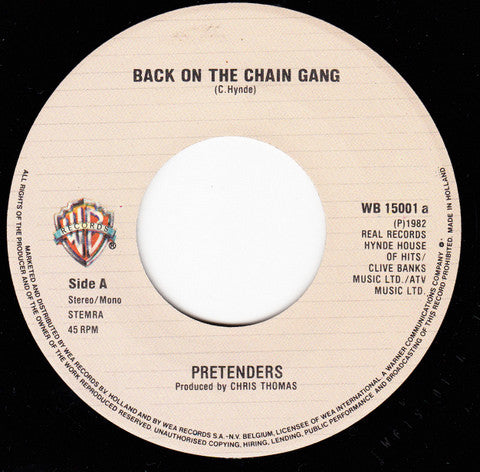 Pretenders, The : Back On The Chain Gang (7",Single)