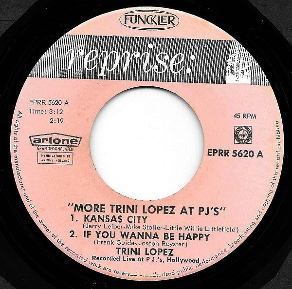 Trini Lopez : More Trini Lopez at PJ's (7",45 RPM,EP)