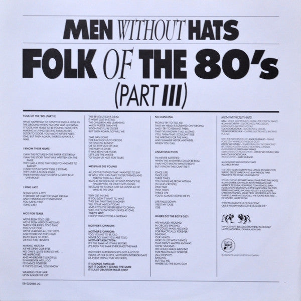 Men Without Hats : Folk Of The 80's (Part III) (LP,Album)