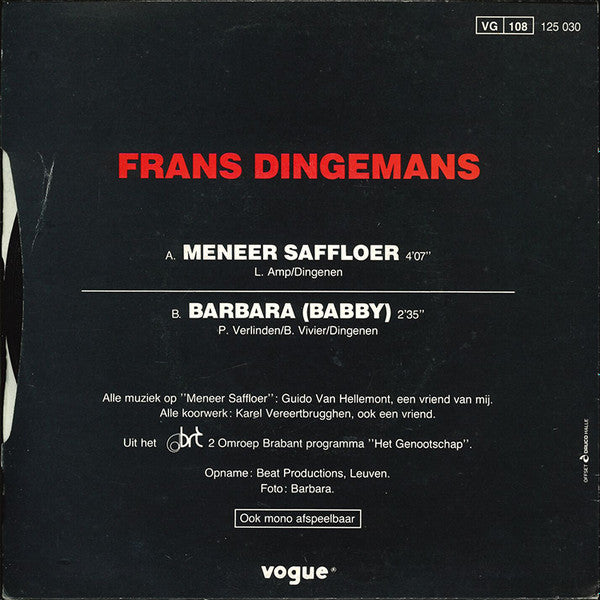 Frank Dingenen : Meneer Saffloer (7",45 RPM,Single)