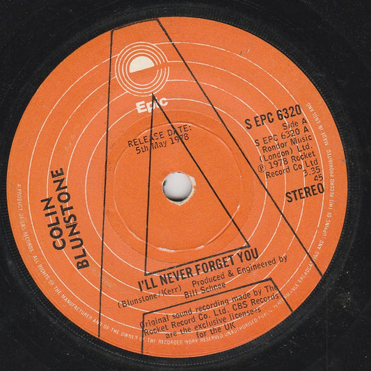 Colin Blunstone : I'll Never Forget You (7",45 RPM,Single,Promo)