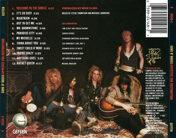 Guns N' Roses : Appetite For Destruction (CD, Album, Rev)