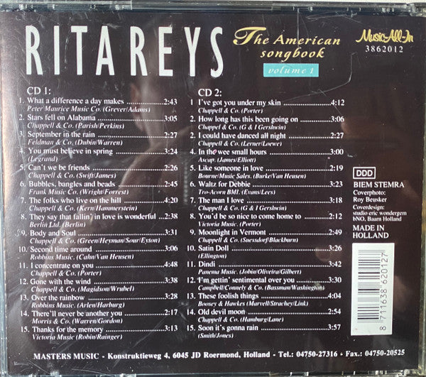 Rita Reys : The American Songbook Volume 1 (Album)