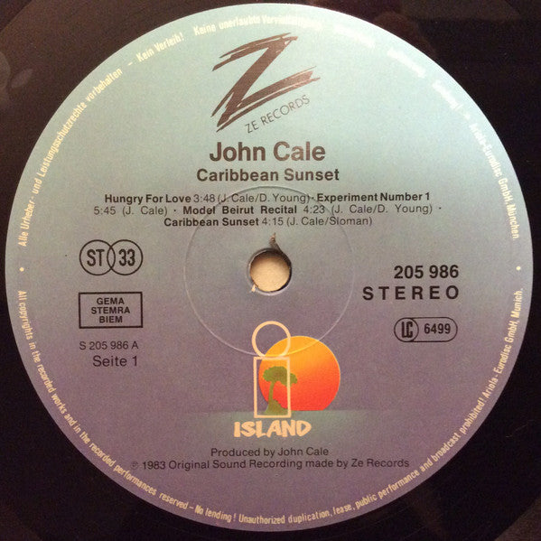 John Cale : Caribbean Sunset (LP,Album,Stereo)