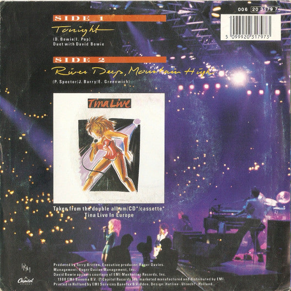Tina Turner Duet With David Bowie : Tonight (Live) (7",45 RPM,Single)