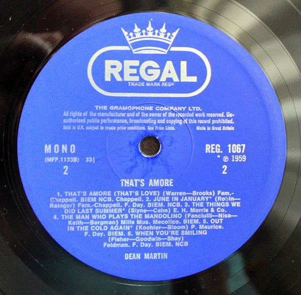 Dean Martin : That's Amore (LP,Compilation,Mono)