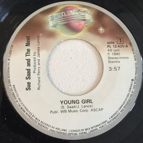 Sue Saad And The Next : Young Girl (7",45 RPM,Single)