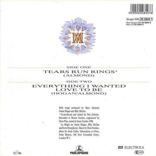 Marc Almond : Tears Run Rings (7",Single,45 RPM)