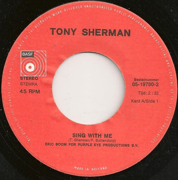 Tony Sherman : Sing With Me (7",45 RPM,Single)