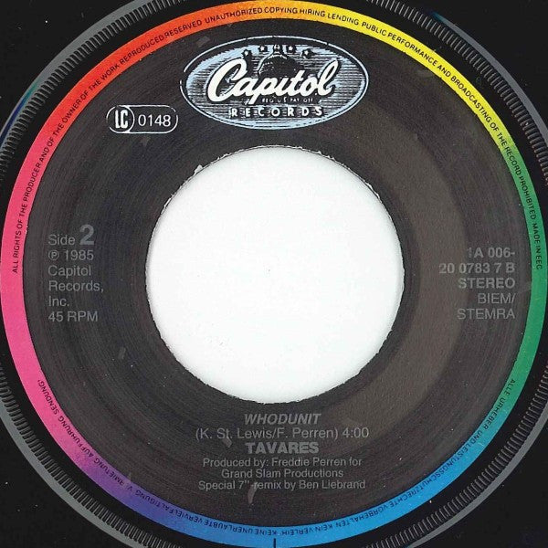 Tavares : Heaven Must Be Missing An Angel (Special 7" Remix By Ben Liebrand) (7",Single,45 RPM)