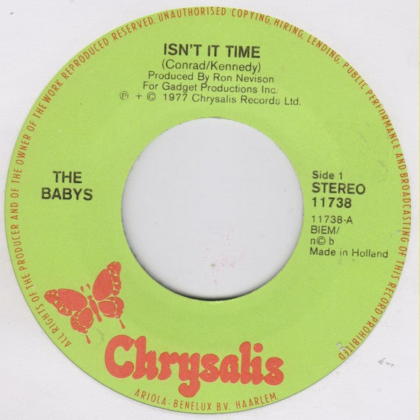 Babys, The : Isn't It Time (7",45 RPM,Single)