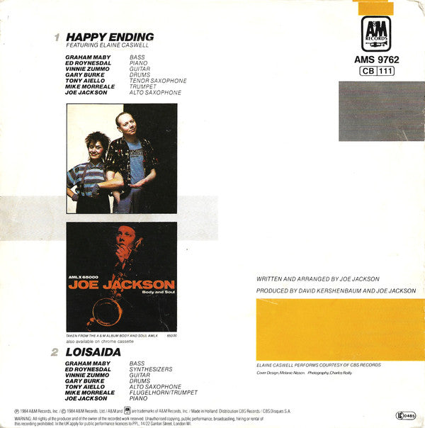 Joe Jackson : Happy Ending (7",Single,45 RPM)
