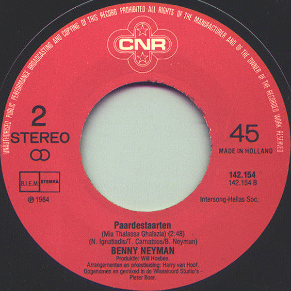 Benny Neyman : Waarom Fluister Ik Je Naam Nog (7",45 RPM)