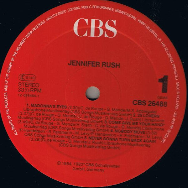 Jennifer Rush : Jennifer Rush (International Version) (LP,Album)