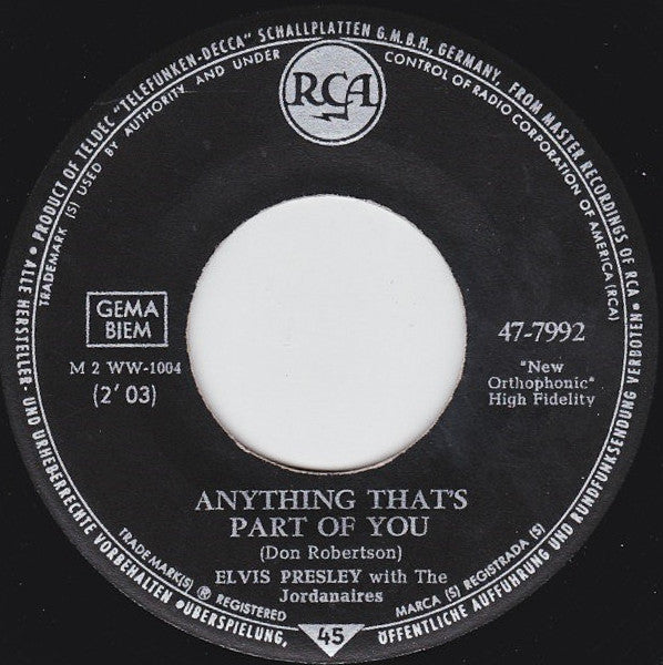 Elvis Presley : Good Luck Charm (7",45 RPM,Single)