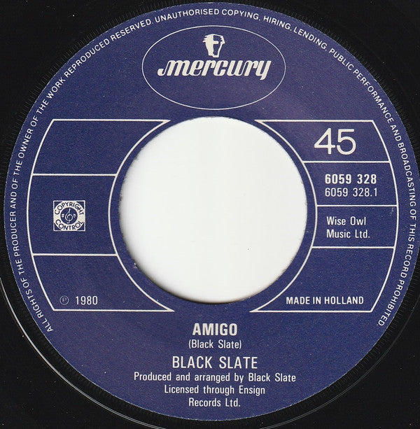Black Slate : Amigo (7",45 RPM,Single)