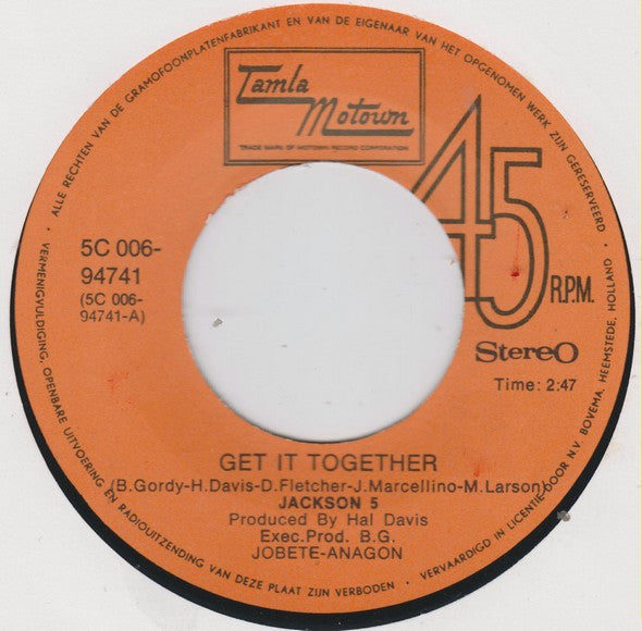 Jackson 5, The : Get It Together (7",Single,45 RPM)