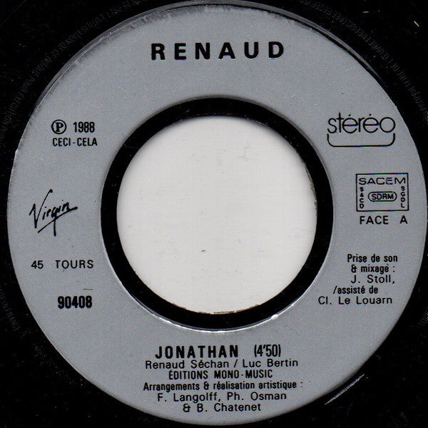 Renaud : Jonathan (7",Single,45 RPM)