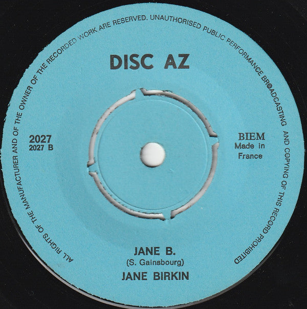 Jane Birkin, Serge Gainsbourg : Je T'aime… Moi Non Plus (7",45 RPM,Single,Reissue)