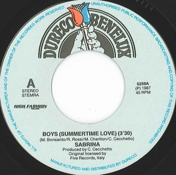 Sabrina : Boys (7",45 RPM,Single,Stereo)
