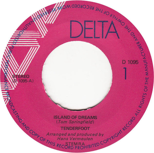 Tenderfoot (2) : Island Of Dreams / Clarksville (7",45 RPM,Single)